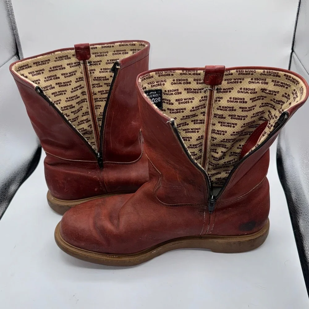 Red‎ Wing Irish Setter 866 Pecos Pull On Boots Men's 12D Red Leather Super Sole